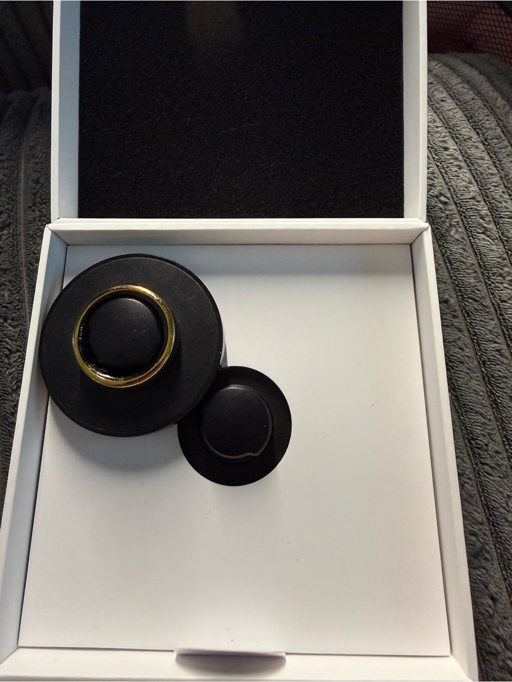 Oura Black Ring with Gold Accent